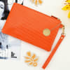 Gift Personalized Wallet with Wristlet - Orange