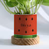 Gift Personalized Watermelon Planter With Money Plant