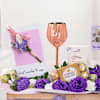 Gift Personalized Wine And Floral Celebration Tray Hamper