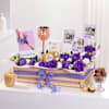 Personalized Wine And Floral Celebration Tray Hamper Online