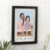 Gift Personalized Wooden Caricature Photo Frame for Mom & Daughter