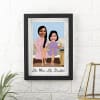 Personalized Wooden Caricature Photo Frame for Mom & Daughter Online