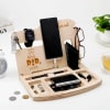 Gift Personalized Wooden Desk Organizer for Father