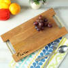 Personalized Wooden Platter with Brass Handles Online