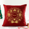 Gift Personalized Xmas Maroon Cushion Cover