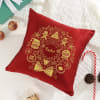 Personalized Xmas Maroon Cushion Cover Online