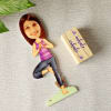 Buy Personalized Yoga Pose Caricature with Wooden Stand