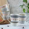 Buy Pink And Grey Ceramic Mugs (Set of 4)