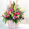 Pink and Purple bouquet in container Online