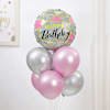 Gift Pink And Silver Birthday Balloon Arrangement