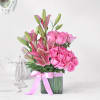 Pink Asiatic Lilies & Roses in Vase Arrangement Online