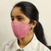 Shop Pink Cotton 3-Ply Mask with Pearls Mask Chain
