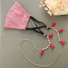 Pink Cotton 3-Ply Mask with Tassels Mask Chain Online