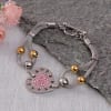 Pink CZ Stone Heart Shape Mesh Bracelet Online