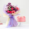 Pink Delight Cake And Elegant Floral Bouquet Combo Online