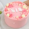 Gift Pink Floral Delight Cake For Sister (200 Gm)