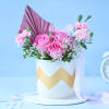 Buy Pink Flowers in a White Planter