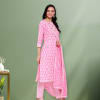 Buy Pink Kurta Pant with Dupatta - Cotton