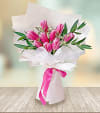 Pink n Bright Tulip Bouquet Online