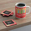 Pink Polka Dots Personalized Birthday Mug Coasters combo Online