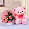 PINK ROSES AND TEDDY BEAR Online