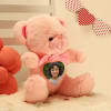 Gift Pink Teddy Bear With Personalized Heart Panel