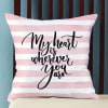 Shop Pink & White Satin Pillow