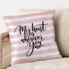 Pink & White Satin Pillow Online