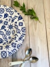 Buy Plate - Wooden - Blue And White - Single Piece