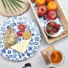 Shop Plate - Wooden - Blue And White - Single Piece