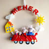 Playful Cartoons Personalized Name Hoop Hanging Online
