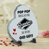 Gift Pop Pop Heart Rock Tile For Grandpa
