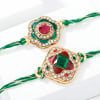 Gift Precious Stone And CZ Rakhi - Set Of 2