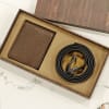 Shop Premium Gift Set of Brown Wallet & Belt for Men- Customized with Logo & Message