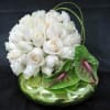 Pretty 25 White Roses in a Glass Bowl Online