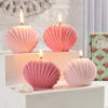 Gift Pretty Pastel Sea Shell Candles - Set Of 4