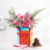 Buy Pretty Pink And Beautiful Brown Vase