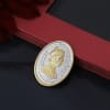 Gift Pure 999 Silver 22K Gold Plated Oval Coin (5 gm)