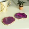 Shop Purple Agate Stone Coasters - Set of 2