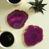 Purple Agate Stone Coasters - Set of 2 Online