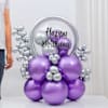 Purple And Silver Birthday Balloon Arrangement Online