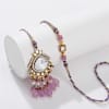 Gift Purple Grace Kundan Bhaiya Bhabhi Rakhi