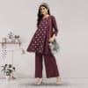 Quirky Brown Short Kurta Pant Set Online