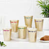 Gift Quirky Golden Tea Cups With Stand - Set Of 6