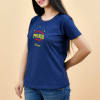 Gift Quirky Personalized Cotton T-Shirt for Women - Blue