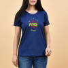 Quirky Personalized Cotton T-Shirt for Women - Blue Online