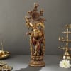 Buy Radha Krishna Gold Toned Hand Painted Idol