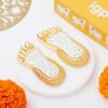 Radiant Gold Silver Finish Charan Paduka For Diwali Online