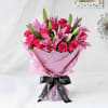 Radiant Pink Hand Tied Rakhi Flowers for Sister Online