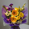 Gift Radiant Sunflower And Rose Bouquet With Lights